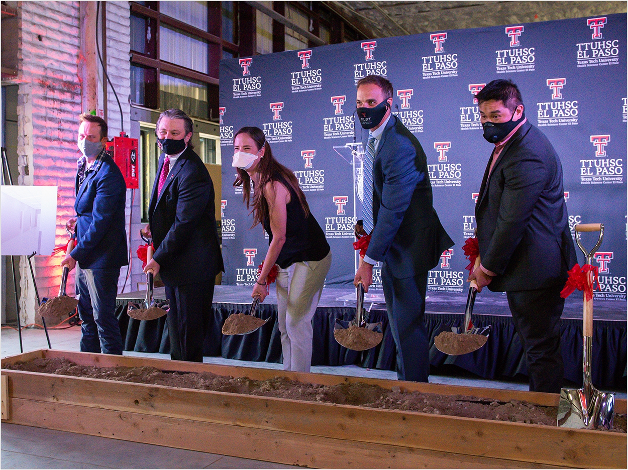 Officials from TTUHSC El Paso, the Texas Tech University System and High Desert Oral and Facial Surgery participated in the ceremonial groundbreaking of the Texas Tech Dental Oral Health Clinic.