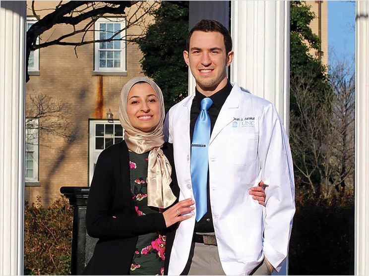 DEAH DAY at the UNC-CH School of Dentistry honors the memory of Yusor Abu-Salha (left), an incoming member of the class of 2019, and Deah Barakat, a member of the class of 2017, who were shot and killed along with Yusor’s younger sister Razan in February 2015.