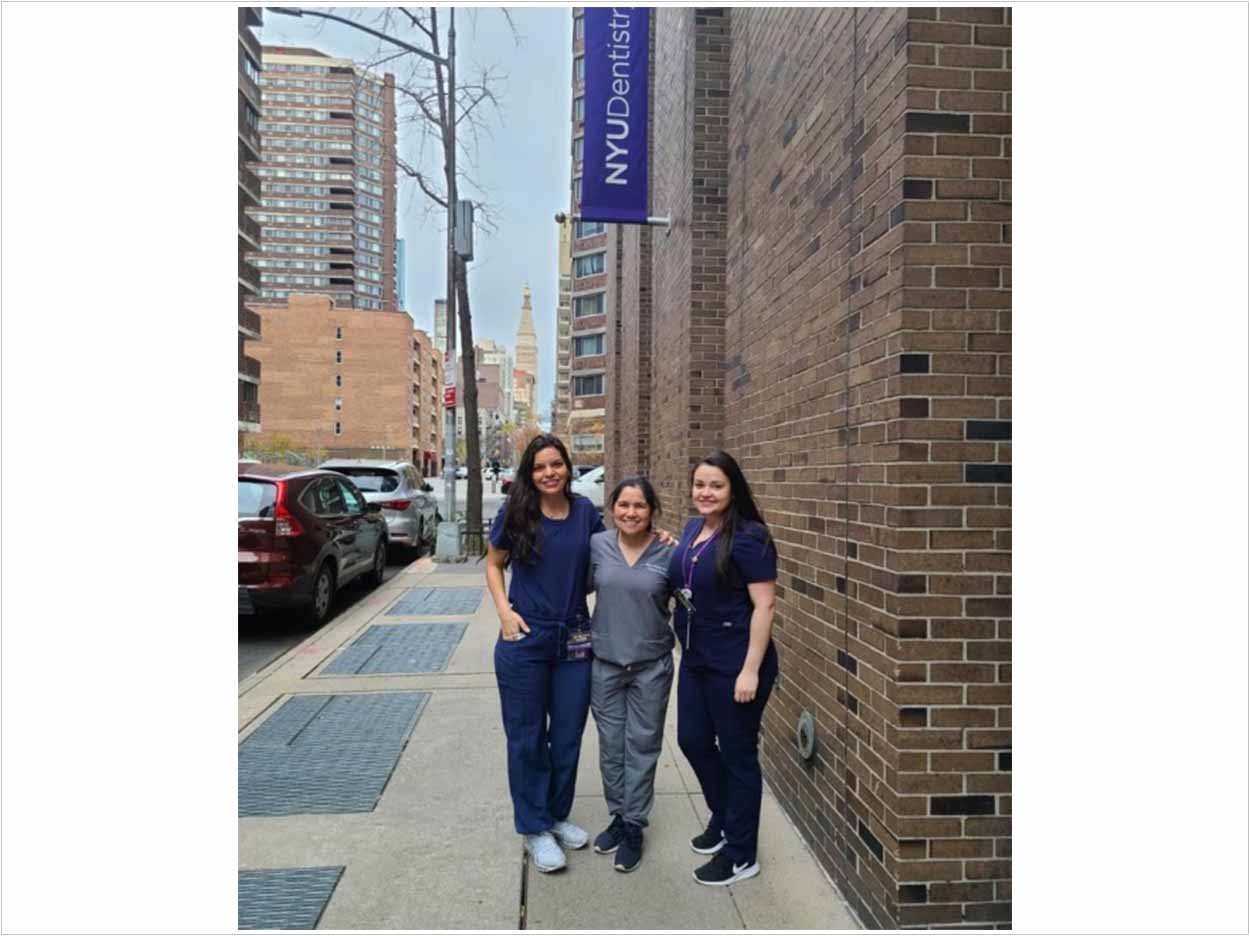 From left: Claudia Razzetto, '21; Dr. Rose Amable; and Giannina Conde, ’21.