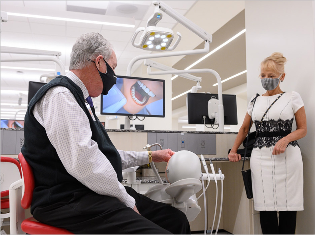 El Paso Electric CEO Kelly A. Tomblin got a tour of the new Hunt School of Dental Medicine facilities by dean Dr. Richard Black.