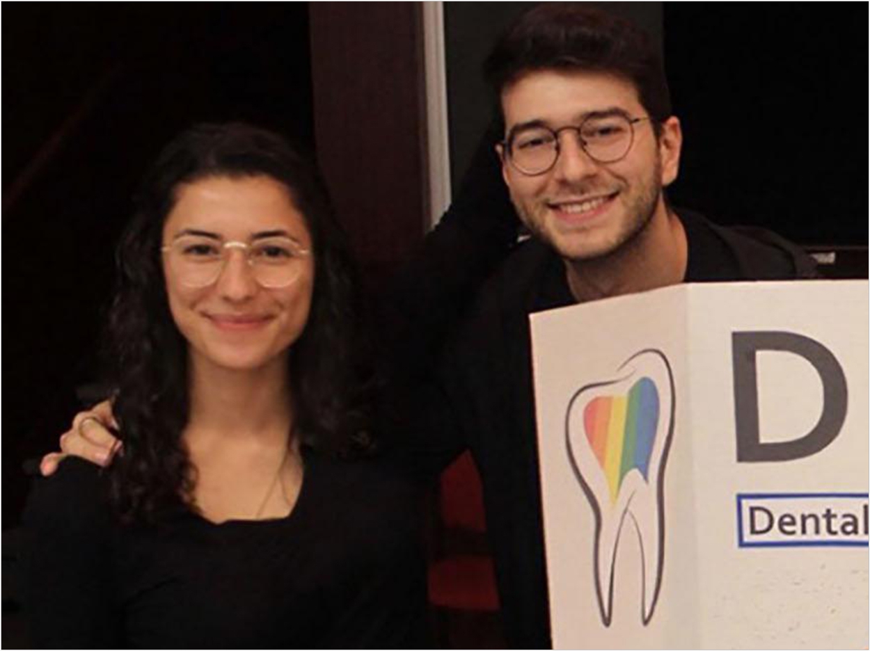 Dental Pride Alliance co-presidents Lucia Santos and Evan Benak provided by Lucia Santos